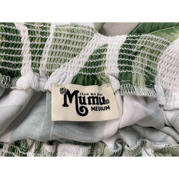 Show Me Your MuMu Dress Womens Medium Green Island Mini Halter Palmtini Tropical - Picture 9 of 11